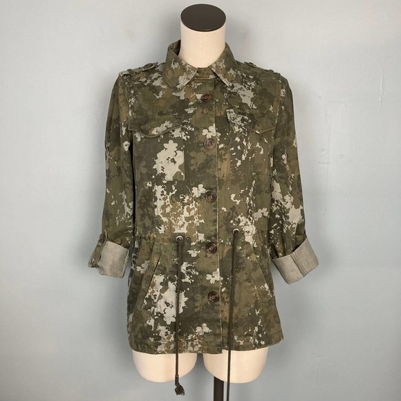 AEROPOSTALE Camouflaged Military Style Utility Jacket Shacket 100% cotton Size S - Picture 2 of 11